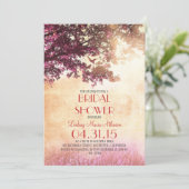 Koraal roze oude eik en liefde vogels vrijgezellen kaart (Staand voorkant)