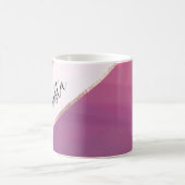 Koraal Roze Paarse Moderne Abstracte Golven Kunst Koffiemok (Center)