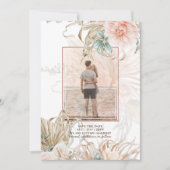 Koraal Roze Pampasgras FOTO Bruiloft Save The Date (Voorkant)