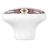 Koraal Roze Perzik Sinaasappel Mauve Taupe Tribal  Keramische Knop (Zijkant)