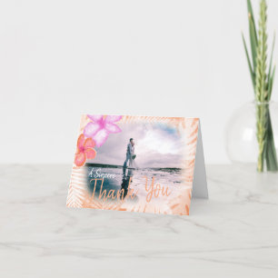 Koraal, Roze Plumeria Flowers Hartelijk dank Bedankkaart