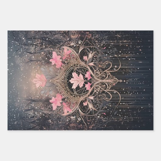 Koraal roze prinses, Royal Fantasy Inpakpapier Vel (Voorkant 2)