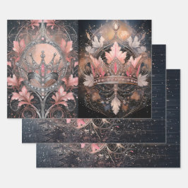 Koraal roze prinses, Royal Fantasy Inpakpapier Vel