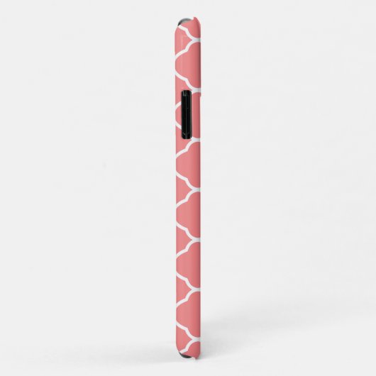  koraal roze quatrefoil patroon Case-Mate iPhone case (Achterkant/rechts)