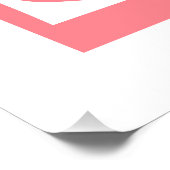 Koraal roze retro LOVE typografie met harten Perfect Poster (Hoek)