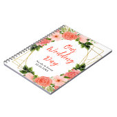 Koraal Roze Rode Rozen Bloem Bruiloftsplanner Notitieboek (Linkerzijde)