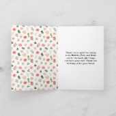 Koraal Roze Rode Rozen Bloemen Verjaardagsfeest Bedankkaart (Binnen)