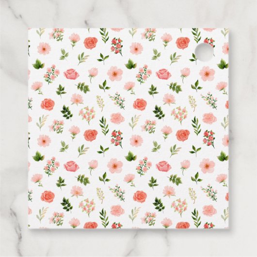 Koraal Roze Rode Rozen bruiloft Dank u Bedankjes Labels (Achterkant)