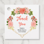 Koraal Roze Rode Rozen Vrijgezellenfeest Dank u Bedankjes Labels (Voorkant)