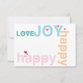 Koraal Roze Rood Aqua Moderne Typografie Bruiloft  RSVP Kaartje (Achterkant)