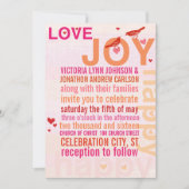 Koraal Roze Rood Bloemen Moderne Typografie Liefde Kaart (Voorkant)