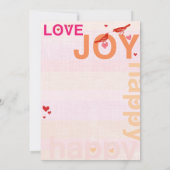 Koraal Roze Rood Bloemen Moderne Typografie Liefde Kaart (Achterkant)