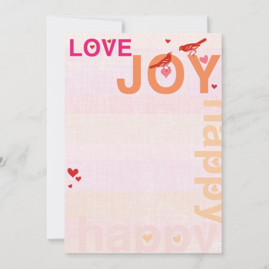 Koraal Roze Rood Bloemen Moderne Typografie Liefde Kaart (Achterkant)