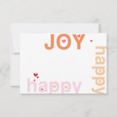 Koraal Roze Rood Bloemen Moderne Typografie RSVP Kaartje (Achterkant)