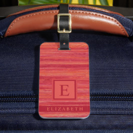 koraal roze rood Sinaasappel marmeren lijnen Bagagelabel