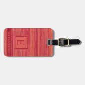 koraal roze rood Sinaasappel marmeren lijnen Bagagelabel (Voorkant horizontaal)