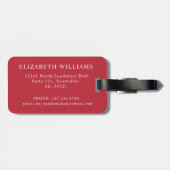 koraal roze rood Sinaasappel marmeren lijnen Bagagelabel (Achterkant horizontaal)