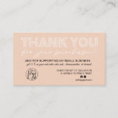 Koraal roze script foto logo orde dank u visitekaartje (Voorkant)