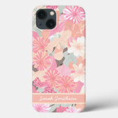 Koraal Roze Spring Wildflowers Trendy Bloemen Case-Mate iPhone Case (Achterkant)