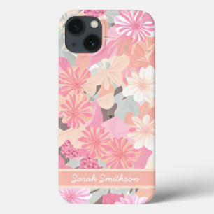 Koraal Roze Spring Wildflowers Trendy Bloemen Case-Mate iPhone Case