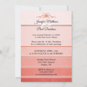 Koraal Roze Ton sur Ton Gestreepte Post Wedding Kaart (Voorkant)