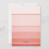 Koraal Roze Ton sur Ton Gestreepte Post Wedding Kaart (Achterkant)