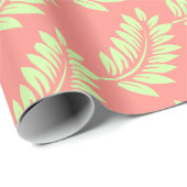 Koraal Roze Tropisch Blad Patroon Gift Wrap Cadeaupapier (Rol Hoek)
