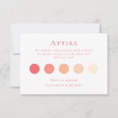 Koraal Roze Trouwkledij Gast Jurk Code Kaart (Voorkant)