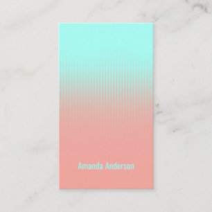 Koraal Roze Turquoise Blauwe Witte Strepen Visitekaartje