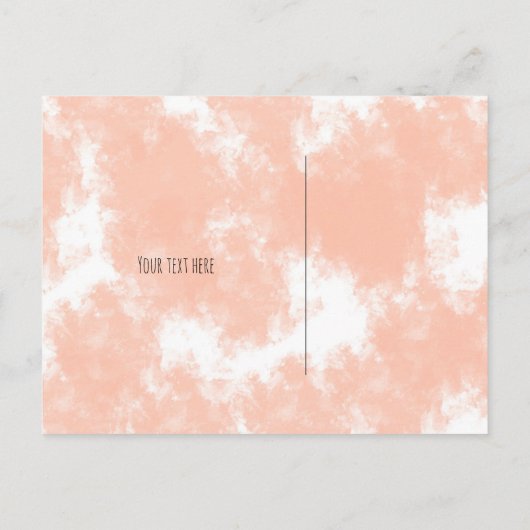 Koraal roze typografie opslaan van de datum trouwk aankondigingskaart (Achterkant)