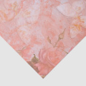 Koraal Roze Vintage Vlinder Roos Bruidsfeest Tissuepapier (Detail)