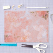 Koraal Roze Vintage Vlinder Roos Bruidsfeest Tissuepapier (Craft)