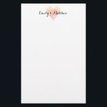 Koraal roze waterverf hart bruiloft briefpapier<br><div class="desc">Koraal roze waterverf hart bruiloft briefpapier. Rustieke look design voor de klassieke bruiloft, country chic bruids partij, verloving, jubileum etc. Onderdeel van een elegante bijpassende collectie themaset. Trendy romantisch briefhoofd ontwerp voor bruid en bruidegom / echtpaar. Mooie lege sjabloon met veel ruimte voor jouw tekst. Creëer uw eigen menu, uitnodigingen,...</div>