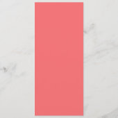 Koraal Roze Waterverf Rozen Bruiloft Menu Kaart (Achterkant)