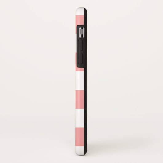 Koraal Roze & Witte Streep Gepersonaliseerd Case-Mate iPhone Case (Achterkant/links)