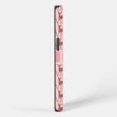 Koraal Roze Zalm Hert Patroon | Gepersonaliseerd N iPhone Hoesje (Rechterkant)