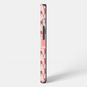 Koraal Roze Zalm Hert Patroon | Gepersonaliseerd N iPhone Hoesje (Linkerkant)