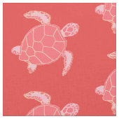 Koraal roze Zee schildpadpatroon Stof (Close Up)