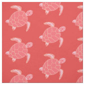 Koraal roze Zee schildpadpatroon Stof (Swatch)