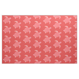 Koraal roze Zee schildpadpatroon Stof