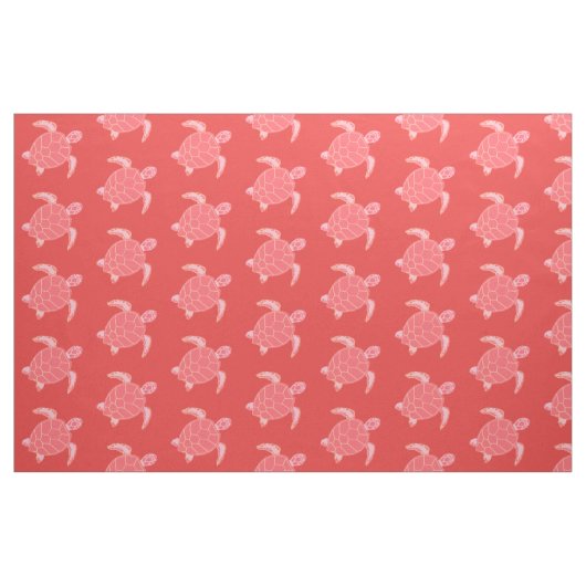 Koraal roze Zee schildpadpatroon Stof (Fat Quarter)