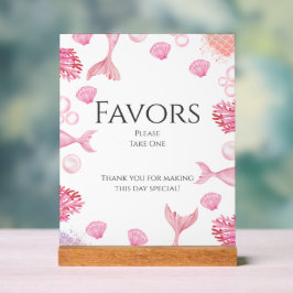 Koraal Roze Zeemeermin Thema Verjaardagsfeest Favo Acryl Bord