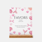 Koraal Roze Zeemeermin Thema Verjaardagsfeest Favo Acryl Bord (Voorkant)