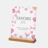 Koraal Roze Zeemeermin Thema Verjaardagsfeest Favo Acryl Bord (Hoek)