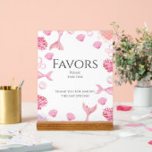 Koraal Roze Zeemeermin Thema Verjaardagsfeest Favo Acryl Bord (Huwelijk)