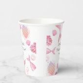 Koraal Roze Zeemeermin Thema Verjaardagsfeest Papieren Bekers (Links)