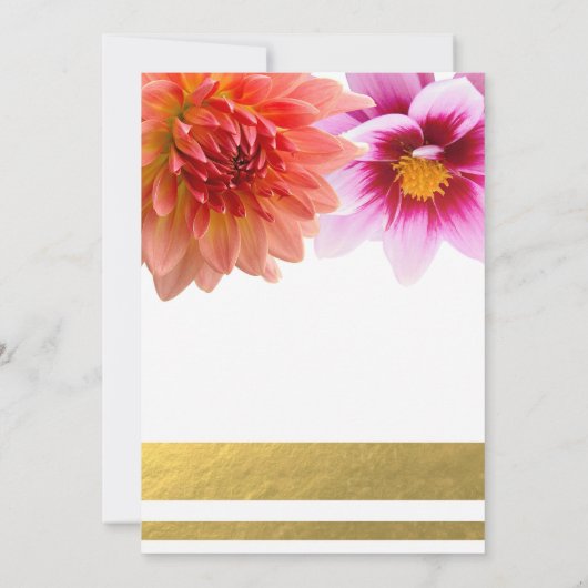 Koraal & Roze Zomer Dahlia Bloemen Bloemen Bloemen Kaart (Achterkant)