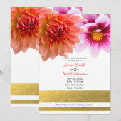 Koraal & Roze Zomer Dahlia Bloemen Bloemen Bloemen Kaart (Voorkant / Achterkant)