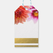 Koraal & Roze Zomer Dahlia Bloemen Bruiloft Cadeaulabel (Achterkant)