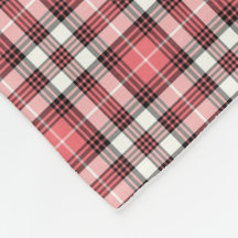 Koraal Roze, Zwart en Wit Plaid Patroon